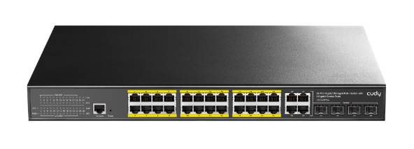 Cudy GS2028PS4-300W 24-Port Layer 2 Managed Gigabit POE+ Switch With 4 Gigabit Combo Ports, 300W